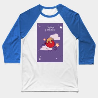 Happy Birthday Cloud Balloon Sloth Baseball T-Shirt